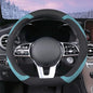Soft Suede D Shape Steering Wheel Cover, Warm Steering Wheel Cover Fashion Universal 15 inch, Green and Black - color: Green and Black, size: D Shape
