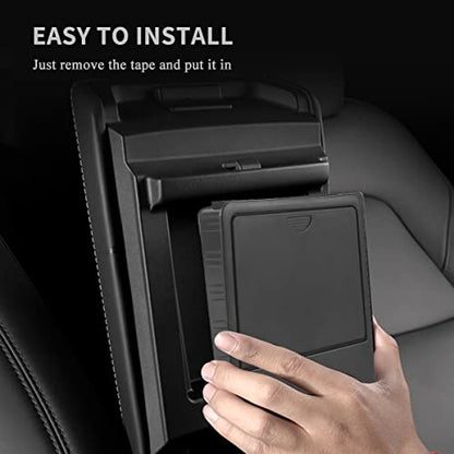 Armrest Hidden Storage Box for Tesla Model Y (2020-2024) & Model 3 (2016-2023), Center Console Armrest Secret Compartment, Not for Model Y Juniper(2025/26) & Model 3 Highland (2024/25/26)