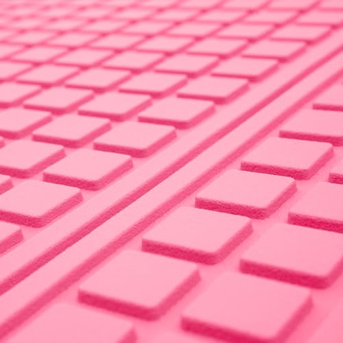 MotorTrend FlexTough Rear Cargo Mat – Heavy-Duty Trimmable Rubber Trunk Mat, Universal All-Weather Cargo Liner for Cars, SUVs & Trucks, Flexible Non-Slip Automotive Floor (Pink)