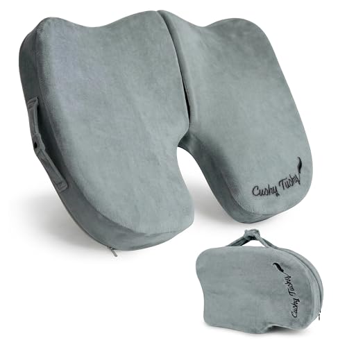 Premium Slim Foldable Travel Seat Cushion - for Relief of Lower Back, Sciatic, Butt and Tailbone Pain - for Home & Office Use, Perfect for Travel or Driving - Slim Coccyx Seat Cushion - color: Grey, size: Slim