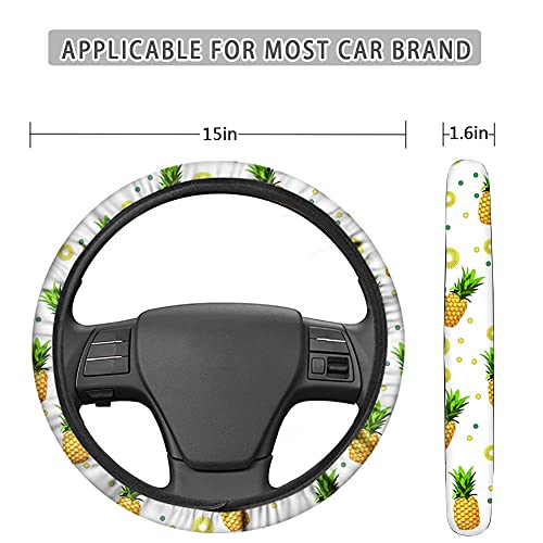 GLENLCWE Blue American Flag Print Steering Wheel Cover for Women Men Patriotic Steering Wheel Cover Protector Washable&Non Slip - color: Blue American Flag