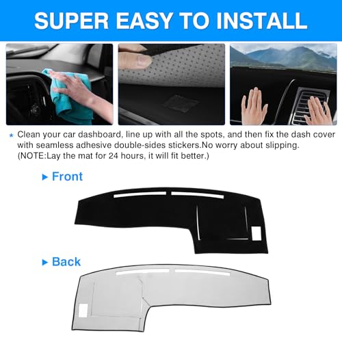 Autorder Dashboard Cover Mat for 1998-2002 2003 2004 Toyota Tacoma Accessories Dash Cover Upgrade Velvet Dash Mat Sunshade Glare UV Rays Protector - size: Black 1998-2004 Toyota Tacoma