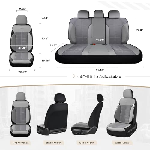 Coverado Air Mesh Seat Cover, Car Seat Cover Front Seats, 3D Breathable Seat Protectors Sports Carbon Fiber Design Airbag Compatible Comfort Universal for Most Cars, Van,Trucks, SUV, Grey