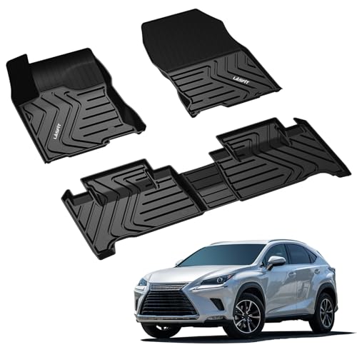 LASFIT Floor Mats Fit for Lexus NX NX200t NX300 NX300h 2021-2015 All Weather Floor Liners Custom Fit for Lexus NX All Models 2021 2020 2019 2018 2017 2016 2015 TPE Car Mats,Front and Rear Mats,Black - size: 2015-2021|For Lexus NX|Floor Mats