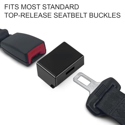 2Pack Seatbelt Buckle Guard Car Seat Belt Lock Cover Secure Buckle Safety Protector Prevent Kids or Special Groups from Accidentally Unbuckling Universal Fit Black