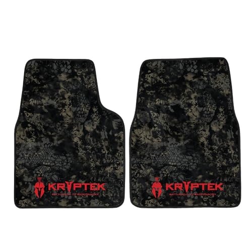 Coverking Universal Car Floor Mats Set of 2 (Front Driver and Passenger) Kryptek Nox Camo - All-Weather Protection for Mud, Dirt, Rain, Spills, Non-Slip Backing, Fits Cars Trucks SUVs Jeeps - style: Kryptek Nox