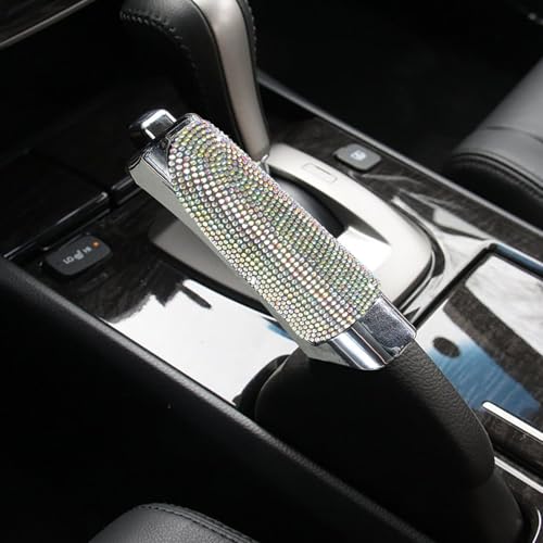 Car Handbrake Covers Torcarvh Crystal Diamond Handbrake Decorative Cover Anti Scratch Auto Gear Shift Collars Self Adhesive Handbrakes Protective Accessories (Colorful) - color: Colorful