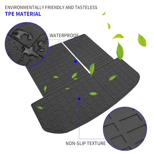 Rongtaod Cargo Mat Compatible with Hyundai Palisade 2020-2025 Trunk Mat Cargo Mat Cargo Liner All Weather Trunk Liner 2024 Palisade Accessories (Trunk Mats with Backrest Mat) - color: 20-25,Trunk Mat with Backrest Mat