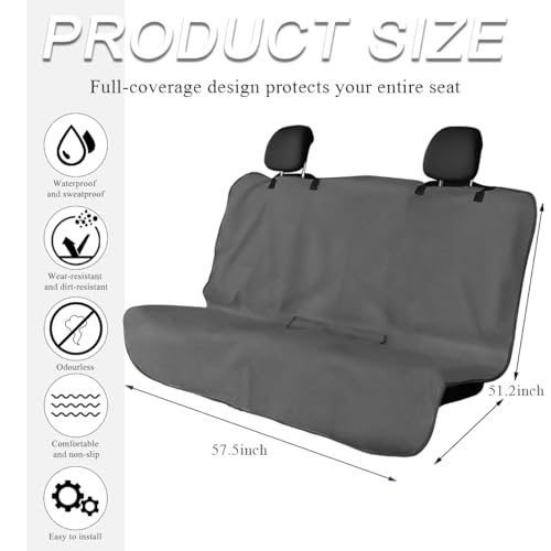 DXNQ Car Towel Seat Cover, Waterproof Sweating Non-Slip Premium Soft Towel Carseat Protector, Universal Machine Washable Car Truck SUV Front Seat Cover for Gym Workout Beach Hiking (Gray, Rear) - color: Gray, 1pc, Rear