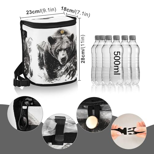 MNSRUU Car Trash Can with Lid, Bear Car Trash Bag Hanging Organizers and Storage for Front Back Seat, Leak-Proof Trash Bin - color: Bear A16970