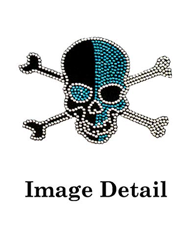 Universal Fit Car Truck Front/Rear 4-Piece Full Set Crystal Bling Rhinestone Design Studded Black Carpet Floor Mats (Blue Skull-Black) - color: Blue Skull-Black