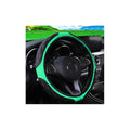 15 Inch Car Leather Steering Wheel Cover, Automotive Accessories Elastic Breathable Anti-Slip Soft Wheel Protector Fits Men and Women, Suitable for SUVs, Trucks, Vehicles and RVs (Green) - color: Green