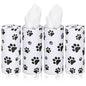 Geyoga 4 Pack Car Tissues Box with Facial Bulk Round Tube Car Tissue Travel Cylinder Holder Cup Holder for Home Bathroom Office (Paw Print)