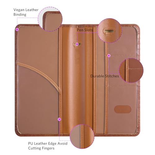 CoBak Car Registration and Insurance Holder - Vehicle Glove Box Car Organizer,Auto Truck Comparment Accessories Case with Magnetic Closure for Driver License,Cards - color: L-Crocodile Brown