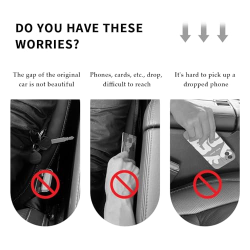 2PCS Car Seat Gap Filler,Flexible Seat Gap Organizer Between Seats for Tightly Filling Seat Gaps,Universal Car Side Seat Gap Filler Interior Car Accessories for Women & Men (Red)
