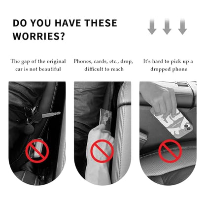 2PCS Car Seat Gap Filler,Flexible Seat Gap Organizer Between Seats for Tightly Filling Seat Gaps,Universal Car Side Seat Gap Filler Interior Car Accessories for Women & Men (Red)