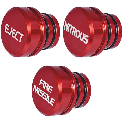 Cigarette Lighter Plug Cover Billet Aluminum Cigarette Lighter Plug, Fits All Vehicles with Standard 12 Volt Power Source Aluminum Dustproof Plug Billet Button Plugs (Red-3PC) - color: Red-3pc