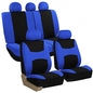 FH Group Automotive Seat Covers Light & Breezy Flat Cloth Full Set - Universal Car, Truck, SUV, or Van (Blue/Black) FB030115 - color: Dark Blue