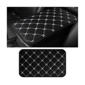 HZEL Car Center Console Cushion Pad, PU Leather Vehicle Armrest Protection Cover, Waterproof Automotive Interior Arm Rest Seat Box Mat Accessories, Universal for SUV, Sedan, Truck (Black/White) - color: Black/White