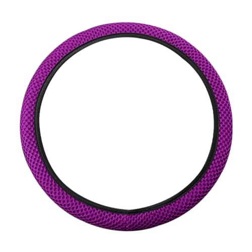 Elastic Stretch Steering Wheel Cover, Universal 15 Inch Automotive Steering Wheel Cover, Microfiber Breathable Ice Silk, Anti-Slip, Odorless, Easy Carry,Warm in Winter and Cool in Summer (Purple) - color: Purple