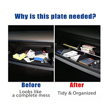 Glove Box Organizer Divider for Tesla Model 3 2017-2021, ABS High-Strength Glovebox Partition Plates Insert for Co-Pilot Storage
