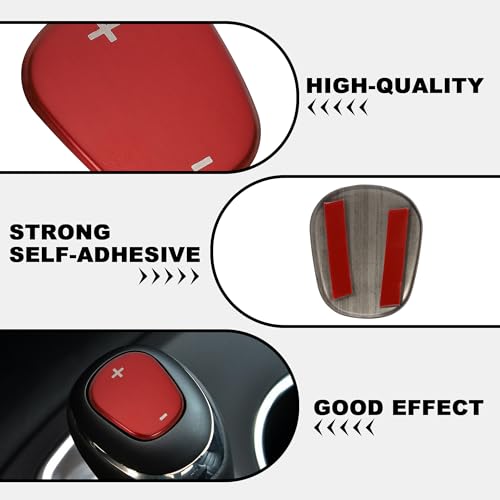 TOMALL Stainless Steel Car Gear Shift Knob Cover Compatible with Chevy Equinox 2018-2020 Shift Panel Trim Gear Lever Cover Trim for Car Interior Center Console Accessories (Red)