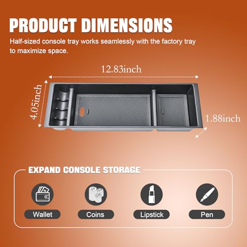 Center Console Organizer Compatible with Ford F150 Accessories 2024 2025 2026 & F150 Lightning,Center Console Tray for F-150 Interior Accessories, Work Great with The OEM Tray-(Only One Tray)