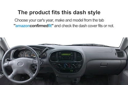 Dash Cover Mat Custom Fit for 2000-2006 Toyota Tundra/ 2001-2007 Toyota Sequoia, Dashboard Cover Pad Carpet Protector F125 (Black)
