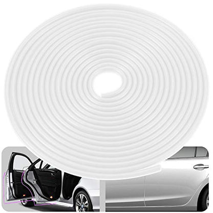 Eytool Car Door Protectors Edge Guards,16Ft(5M) Car Edge Trim Rubber Seal Protector with U Shape Car Protection Door Edge Guard Fit for Most Car (White)