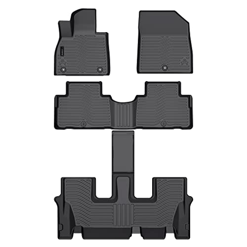 Auxko All Weather Floor Mats Fit for Hyundai Palisade 7&8 Seat 2020-2024 2025 TPE Rubber Liners Palisade Accessories Set All Season Guard Odorless Anti-Slip Floor Mats - size: palisade|2020-2025|floor mats