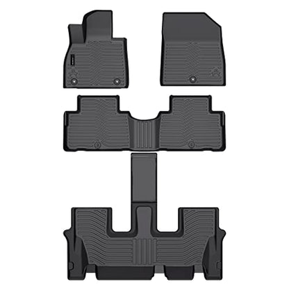 Auxko All Weather Floor Mats Fit for Hyundai Palisade 7&8 Seat 2020-2024 2025 TPE Rubber Liners Palisade Accessories Set All Season Guard Odorless Anti-Slip Floor Mats - size: palisade|2020-2025|floor mats