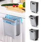 Hanging Collapsible Trash Can - 9L Wall Mounted Foldable Waste Bin for Kitchen Cabinet Door - Quickly Clean Counter, Sink, Bathroom - RV, Car, Camping Folding Garbage Basket (Gray) - color: Gray