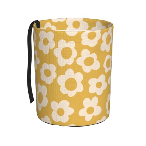 Vintage Groovy Flowers Car Trash Can Small Portable Car Garbage Bag for Back Front Seat RV's Camping Accessories - color: Vintage Groovy Flowers5