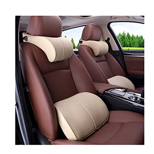 ZHONGLI Memory Foam Lumbar Support Pillow-Middle/Lower Back Support Cushion-Used for car Seats, Office Chairs, recliners, etc. (Beige)