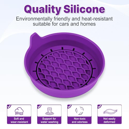 SINGARO Car Cup Holder Coaster, Silicone Cup Holder Insert, Universal Non-Slip Cup Holders, Car Accessories Interior for Women and Man 4 Pack Purple - color: Deep Purple