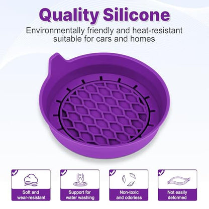 SINGARO Car Cup Holder Coaster, Silicone Cup Holder Insert, Universal Non-Slip Cup Holders, Car Accessories Interior for Women and Man 4 Pack Purple - color: Deep Purple