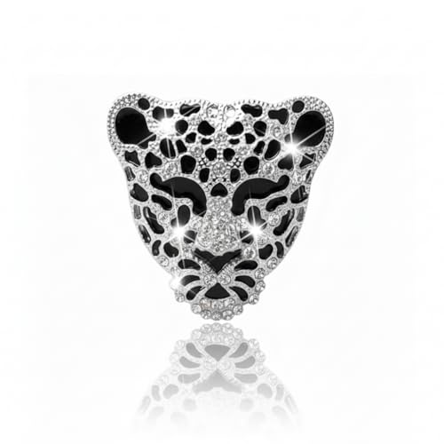 Bling Rhinestone Leopard Head Car Air Freshener Vent Clip, Sparkly Cheetah Print Auto Decoration, Refillable Essential Oil Diffuser, Cute Car Accessories for Women - color: Silver