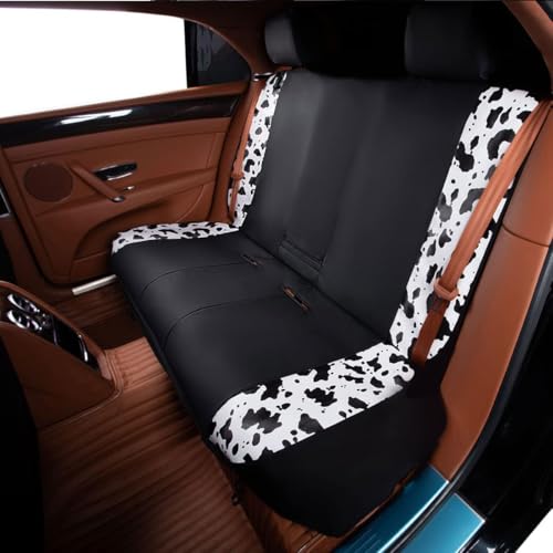 Flying Banner car seat Covers Protects Water Proof Faux Leather Carbon Fiber Front and Rear Bench (Cow Black, Full Set - 8PCS) - color: Cow Black, size: Full Set -- 8PCS