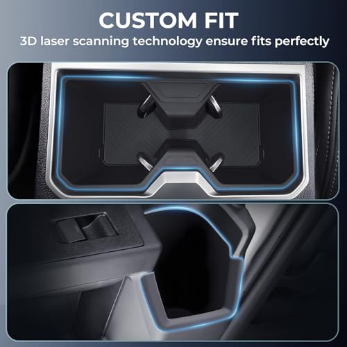 Cup Holder Inserts for Toyota 4Runner 2026 2025 6th Gen, Interior Accessories Center Console Front & Rear Cup Holders Covers Protector for 2025-2026 4 Runner, Black - style: Fits for 2025-2026 4Runner, Full Set