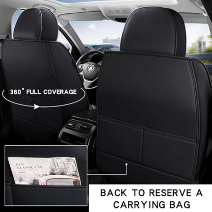 Leather Car Seat Covers,Full Coverage Seat Covers Full Set with Fix Lumber Support,Universal Automotive Seat Covers for Cars,SUVs,Trucks and Sedans (Black&Pink, Full Set) - color: Black&Pink