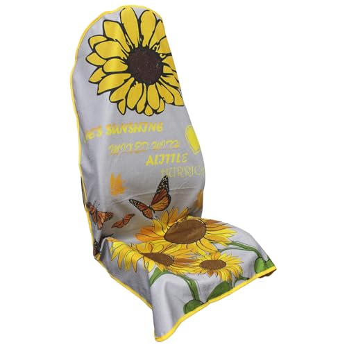 Waterproof Car Seat Cover for Front Seats, Protector for Cars SUVs Trucks, Sweat Towel Seat Covers Bucket for Gym,Workout,Beach,Hiking,Running Swimming (Sun Flower, 1PC) - color: Sun Flower, size: 1PC Front Seat Towel