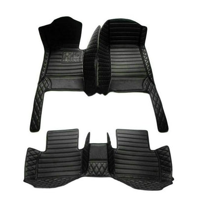 Customized Personalized Car Mats - All Weather Men's and Women's Floor mats Suitable for 99% of vehiclesPads Protection Non-Slip Leather Floor Liners (Black Stitching) - color: Black stitching 1
