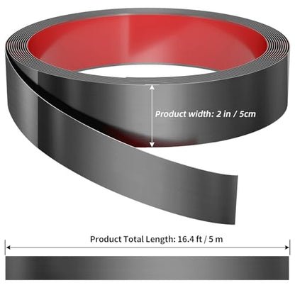 Wall Trim Peel and Stick 16.4 ft x 2 in, Flexible Stainless Steel Molding for Wall, Ceiling, Fireplace, Furniture, Door, Mirror Frame, Craft Decoration (Brushed Black)