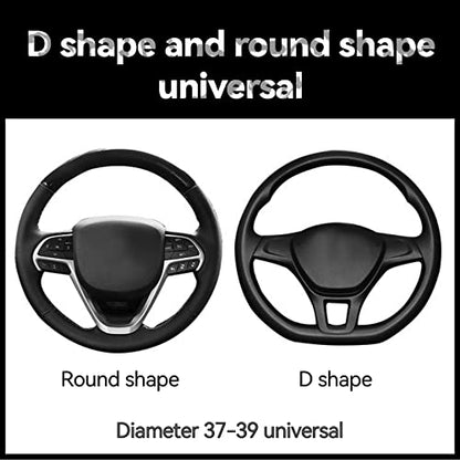 Fluffy Car Steering Wheel Covers Universal Checkered Plaid Wheel Protector Soft Plush Winter Keep Warm Steering Wheel Cover Fit for Truck, SUV, Cars