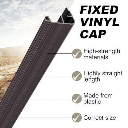 2 Pcs 48 L Fixed Vinyl Sill Cap 1-1/4 Inches High Exterior Door Threshold Seal Replacement for Residential Door Trim-to-fit Fixed Vinyl Sill for Residential Entry Waterproof(Dark Brown)
