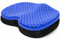 Blue Gel TPU Seat Cushion — Large Contoured Honeycomb Cooling Gel Cushion for Long Sitting, Pressure Relief for Tailbone & Sciatica, Non-Slip Washable Cover — 18.89 x 14.96 in - size: Large