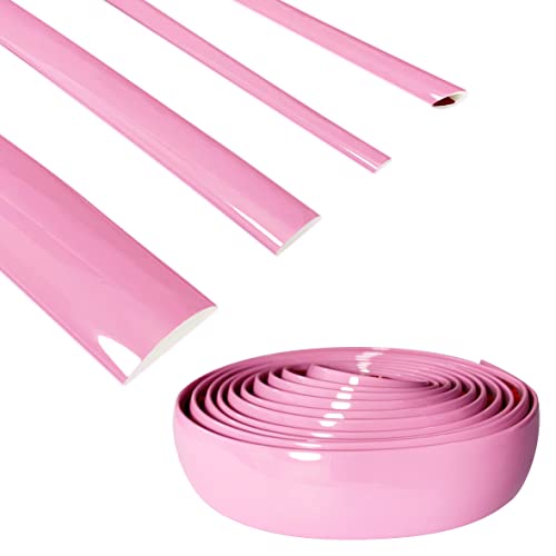 16Ft Soft Pink Car Motor Bike Self-Adhesive Exterior and Interior Molding Trim Universal Dashboard Bumper Window Door Body Side Decorative Strip Scratch-Proof (Width: 3/4 inch (20mm)) - style: Width: 3/4 inch (20mm)