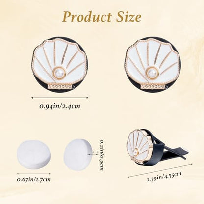 3pcs Sea Shells Car Decor Set Handmade Coastal Rear View Mirror Hanging Accessory and Air Vent Clips Set Cute Beach Themed Car Interior Decorations Ocean Themed Cute Car Charms for Women