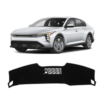 KUST Black Dash Cover for Kia K4 2025-2026 Left Hand Drving Dash Carpet Polyester Non-Slip Dash Protector Interior Accessories for K4 Custom Fit Dash Mat Sunshade Windshield Glare - size: For K4 25-26