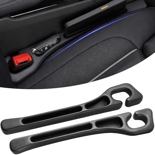 2PCS Car Seat Gapster, Car Seat Gap Filler for Filling Gaps Between Consoles, No Drop Seat Guard with Storage Slot, Black